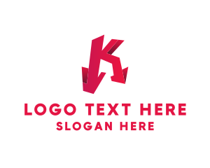 Event Space - 3D Graffiti Letter K logo design