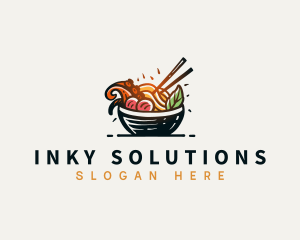 Asian Seafood Bowl logo design