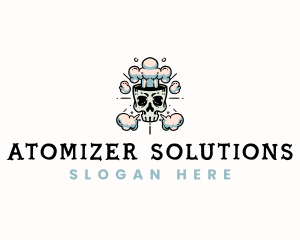Atomizer - Skull Smoke Vapor logo design