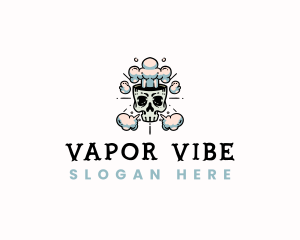 Skull Smoke Vapor logo design