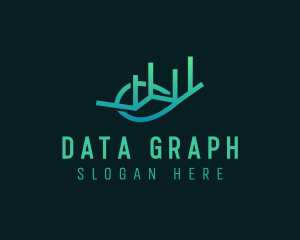 Gradient Leaf Stocks Chart logo design