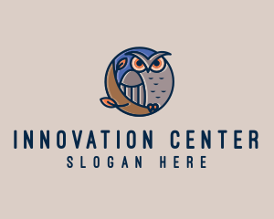 Center - Night Owl Bird logo design