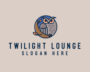 Evening - Night Owl Bird logo design