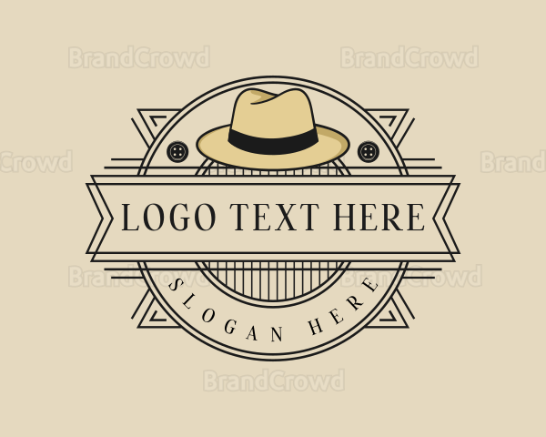 Rustic Fedora Hat Fashion Logo