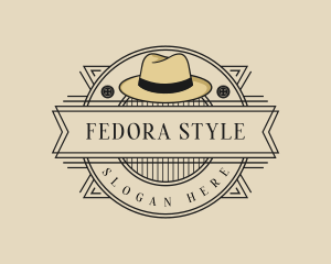 Rustic Fedora Hat Fashion logo design