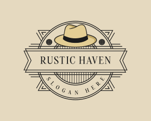 Rustic Fedora Hat Fashion logo design