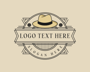Gentleman - Rustic Fedora Hat Fashion logo design