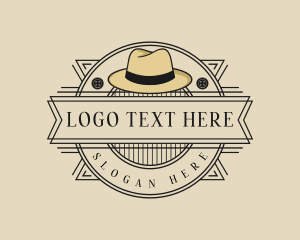 Rustic Fedora Hat Fashion Logo