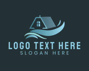 Villa - House Roof Waves logo design