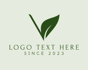 Organic - Natural Leaf Letter V logo design