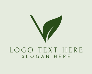 Natural Leaf Letter V Logo