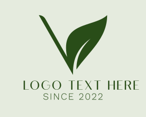 Natural Leaf Letter V Logo
