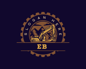 Excavator Machinery Construction Logo