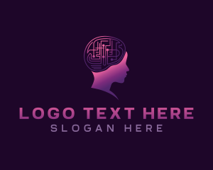 Brain - Ai Mind Technology logo design