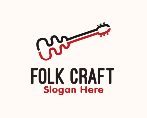 Folk - Music Instrument Guitar logo design