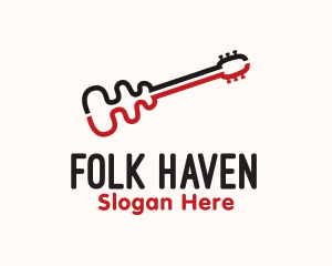 Folk - Music Instrument Guitar logo design