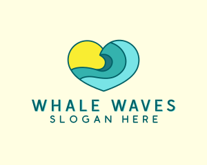 Sunset Sea Wave logo design