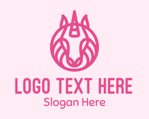 Mustang - Pink Minimalist Unicorn logo design