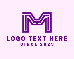 Industrial - Geometric Monoline Letter M Business logo design