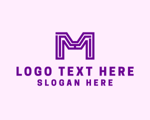 Letter M - Geometric Monoline Letter M Business logo design