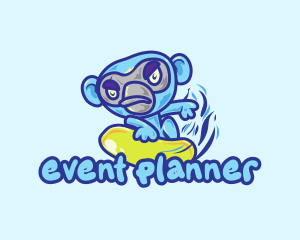 Monkey Water Surfer  Logo
