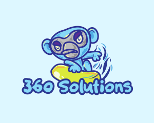 Monkey Water Surfer  logo design