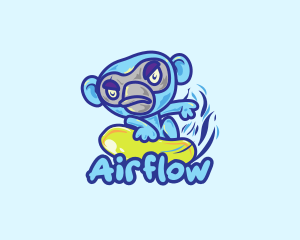 Monkey Water Surfer  logo design