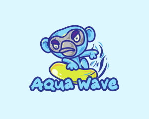 Water - Monkey Water Surfer logo design