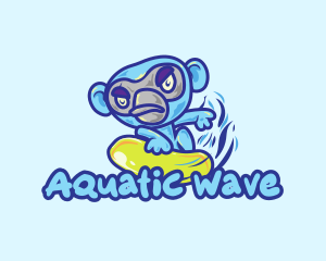 Swimmer - Monkey Water Surfer logo design