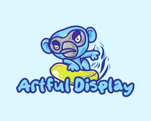 Monkey Water Surfer  logo design