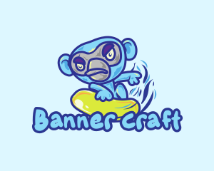 Monkey Water Surfer  logo design