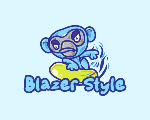 Monkey Water Surfer  logo design