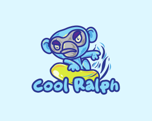 Monkey Water Surfer  logo design