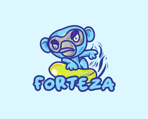 Monkey Water Surfer  logo design