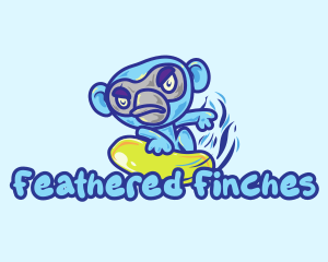 Monkey Water Surfer  logo design