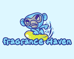 Monkey Water Surfer  logo design