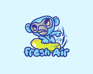 Monkey Water Surfer  logo design