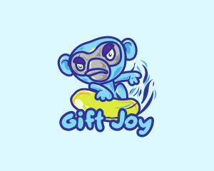 Monkey Water Surfer  logo design