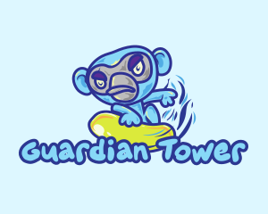 Monkey Water Surfer  logo design