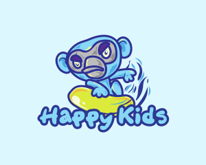 Monkey Water Surfer  logo design