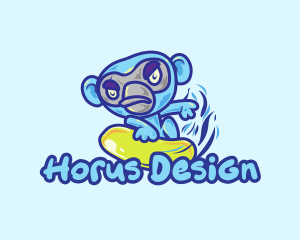 Monkey Water Surfer  logo design