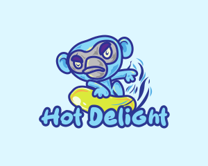 Monkey Water Surfer  logo design