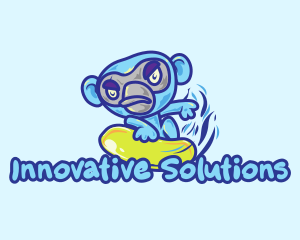 Monkey Water Surfer  logo design