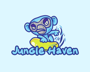 Primate - Monkey Water Surfer logo design