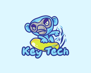 Monkey Water Surfer  logo design