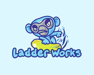 Monkey Water Surfer  logo design