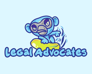 Monkey Water Surfer  logo design