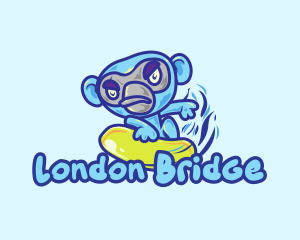 Monkey Water Surfer  logo design