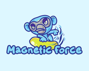 Monkey Water Surfer  logo design