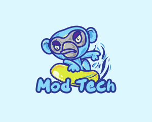 Monkey Water Surfer  logo design